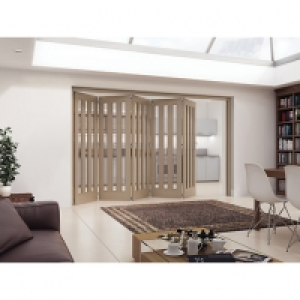 Wickes  Jeld-Wen York Fully Glazed Oak 3 Lite Internal Bi-Fold 5 Doo