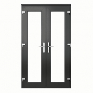 Wickes  Euramax uPVC Anthracite Grey 5ft Double Glazed French Door -