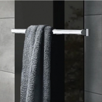 Wickes  Wickes Glass Radiator Towel Bar - Brushed Stainless Steel - 