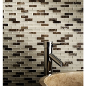 Wickes  Emperador, Stone & Glass Mosaic Sheet - 308 x 300mm