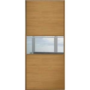 Spacepro Sliding Wardrobe Door Fineline Oak Panel & Mirror - £190.00