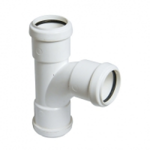 FloPlast WP23W Push-Fit Waste 92.5 Deg Equal Tee - White 40m