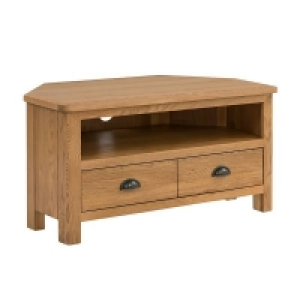 No Assembly Required Norbury Corner TV Stand - Oak