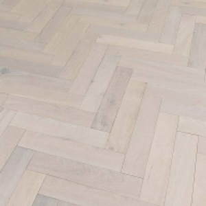 Herringbone Parquet 14x90mm Ivory White Oak Lacquered Engine £67.90