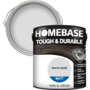 Homebase Tough & Durable Matt Paint - White Noise 2.5L £18.00