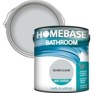 Homebase Bathroom Mid Sheen Paint - Silver Cloud 2.5L £18.00