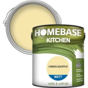 Homebase Kitchen Matt Paint - Lemon Souffle 2.5L £18.00