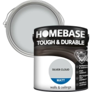 Homebase Tough & Durable Matt Paint - Silver Cloud 2.5L £18.00