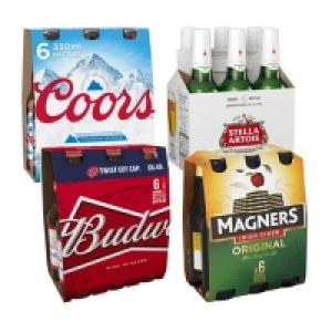 Coors Light, Budweiser, Stella Artois & Magners £5.50