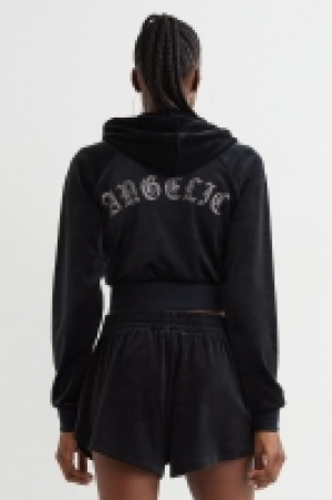 Cropped velour hoodie £7.00