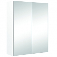 Wickes  Wickes Semi-Frameless White Double Mirror Bathroom Cabinet -