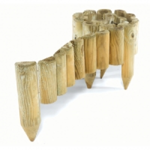 Rowlinson Easy Fix Spiked Timber Half Log Border Roll Pack o