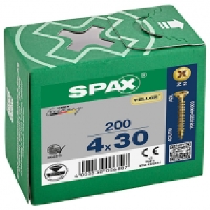 Wickes  Spax Pz Countersunk Yellox Screws - 4x30mm Pack Of 200