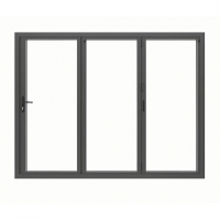Wickes  Jci Aluminium Bi-fold Door Set Grey Right Opening 2090 x 299