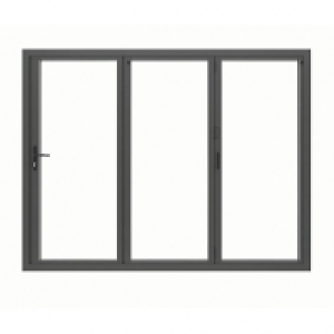 Jci Aluminium Bi-fold Door Set Grey Right Opening 2090 x 299