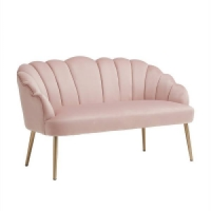 Self Assembly Required Sophia Scallop Occasional Sofa - Blush