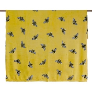 Homebase 100% Polyester Flannel Fleece Printed Super Soft Throw- Bumble Bee Design - 125x150cm