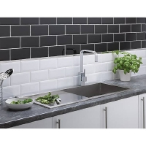 Metro Black Bevelled Ceramic Wall Tile - 100 x 200mm - 0.5sq