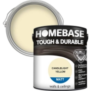 Homebase Tough & Durable Matt Paint - Candlelight Yellow 2.5 £18.00