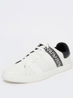 LittleWoods River Island Monogram Stripe Lace Up Trainers - White