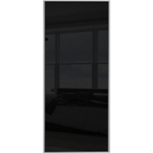 Spacepro Sliding Wardrobe Door Silver Framed Single Panel Bl