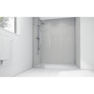 Wickes  Mermaid White Sparkle Gloss Laminate Single Shower Panel 240