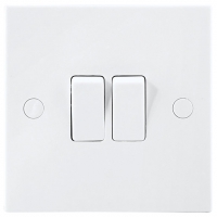 Wickes  BG Double Switch 2 Gang 2 Way 10A White