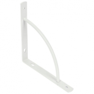 D Shape White Shelving Bracket - 185 x 185mm