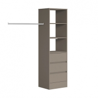 Wickes  Spacepro Wardrobe Storage Kit Tower Unit with 3 Drawers Ston