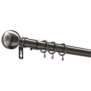 Wickes 25/28mm Metal Ball Curtain Pole - Black Nickel (2.1-3 £30.00