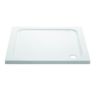 Wickes White Slimline Square Cast Stone Shower Tray -760mm X £70.00
