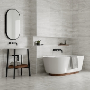Wickes Callika Mist Grey Porcelain Wall & Floor Tile - 600 x