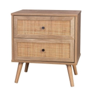 Self Assembly Required Kubu Rattan 2 Drawer Bedside Table