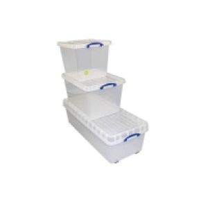 Homebase Polypropylene Really Useful Storage Box 134L, Bonus Pack including 96, 60 