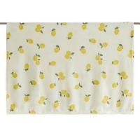 Homebase 100% Polyester Flannel Fleece Printed Super Soft Throw- Lemon- 125x150cm