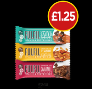 Fulfil Chocolate & Salted Caramel Bar, Peanut & Caramel Bar, £1.25