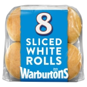 Warburtons 8 Sliced Soft White Rolls £1.00