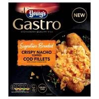 Iceland  Youngs Gastro Crispy Nacho Topped Cod Fillets 350g