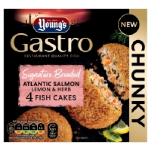 Iceland  Youngs Gastro Atlantic Salmon Lemon & Herb 4 Fish Cakes 400