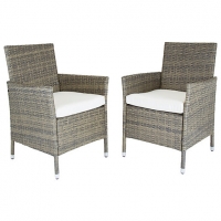 Wickes  Charles Bentley Pair of Ratten Garden Dining Chairs - Natura