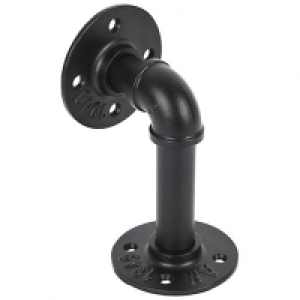 Pipe L Shape Black Shelving Bracket - 80 x 150mm