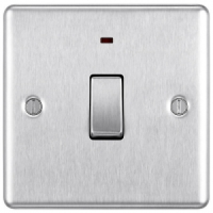 BG 20A Screwed Raised Plate Single Switch With Power Indicat