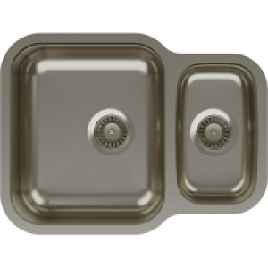 Wickes  Abode Vista 1.5 Bowl Reversable Undermount Stainless Steel K