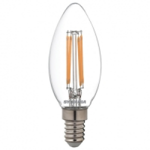 Sylvania LED Candle Retro Filament Lamp, Dimmable 470Lm, 40W