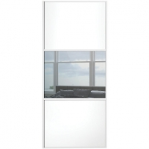 Spacepro Sliding Wardrobe Door Wideline White Panel & Mirror