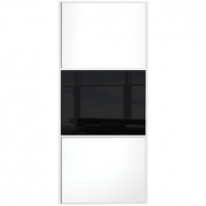 Spacepro Sliding Wardrobe Door Wideline White Panel & Black  £190.00