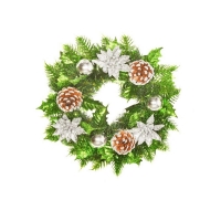 QDStores  Christmas Door Wreath Silver 30cm