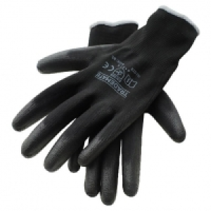 Trademate Black PU Palm Dip Glove - Large Size 8 £1.00