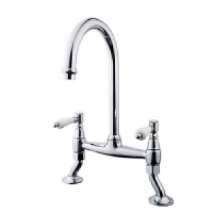 Wickes  Wickes Zores Kitchen Sink Bridge Mixer Tap - Chrome