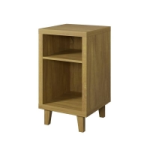Homebase Mdf Clever Cube 2x1 Storage Unit with Wooden Legs - Mango Oak